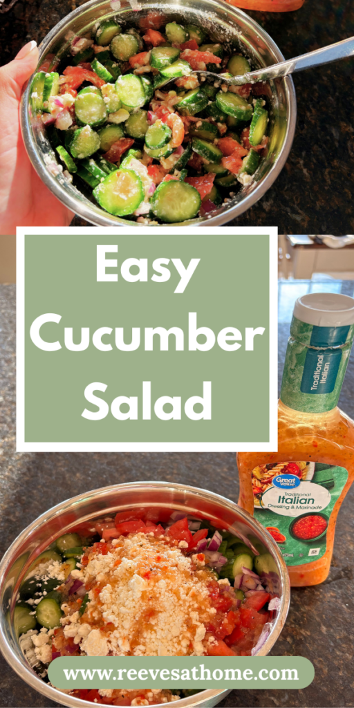 Cucumber Carrot Salad
German Cucumber Salad
Greek Cucumber Salad
Cucumber Tomato Avocado Salad
Kachumber Salad
Spicy Cucumber Salad
Asian Cucumber Salad
Avocado Tomato Salad
Creamy Cucumber Salad